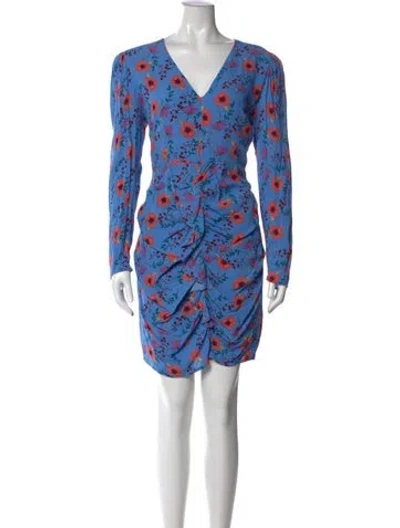 Pre-owned Astr Printed Knee-length Dress In Blue