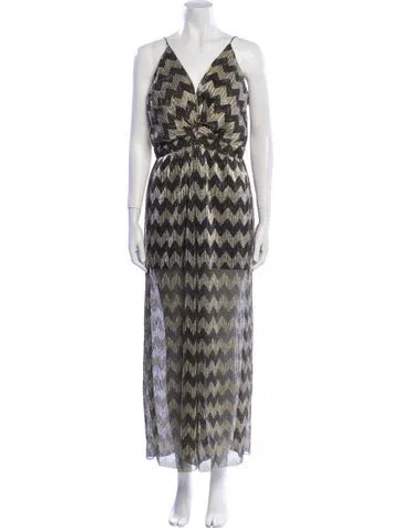 Pre-owned Astr Printed Long Dress In Multi
