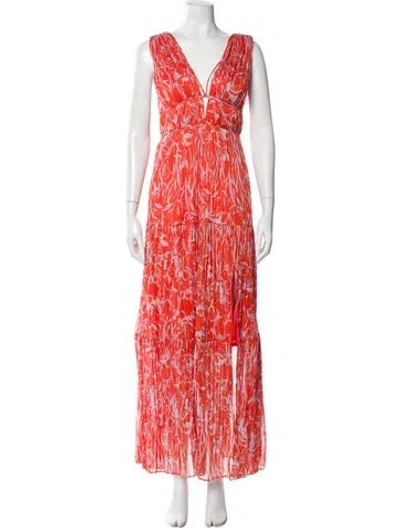 Pre-owned Astr Printed Long Dress In Multi