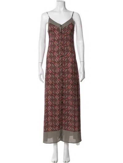 Pre-owned Astr Printed Long Dress In Multicolor