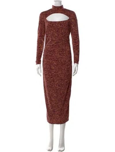 Pre-owned Astr Printed Midi Length Dress In Neutral