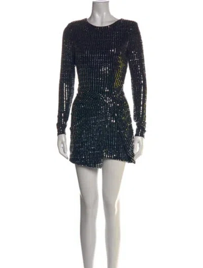 Pre-owned Astr Printed Mini Dress In Black