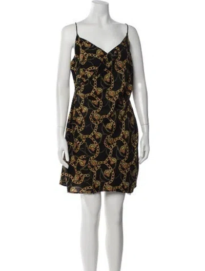 Pre-owned Astr Printed Mini Dress In Black