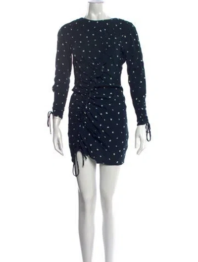 Pre-owned Astr Printed Mini Dress In Blue