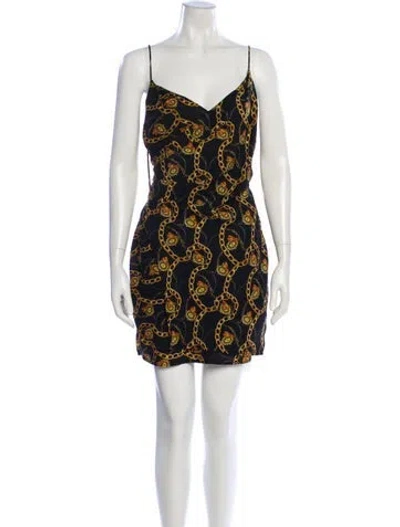 Pre-owned Astr Printed Mini Dress In Blue