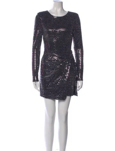 Pre-owned Astr Printed Mini Dress In Blue