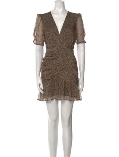 Pre-owned Astr Printed Mini Dress In Neutral