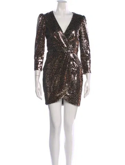 Pre-owned Astr Printed Mini Dress In Neutral