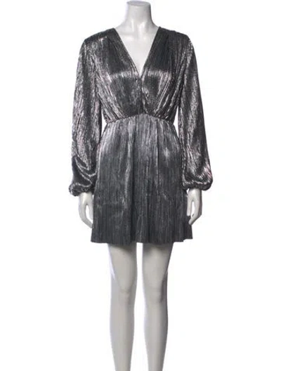 Pre-owned Astr Printed Mini Dress In Silver