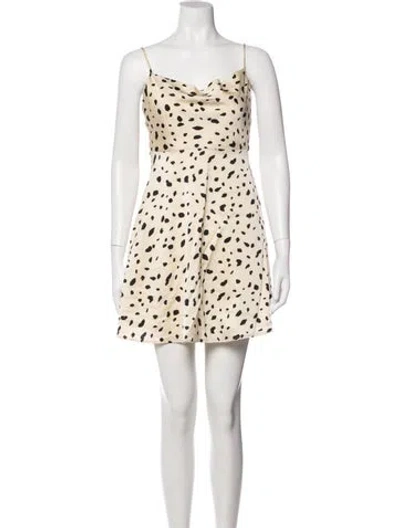 Pre-owned Astr Printed Mini Dress W/ Tags In Neutrals