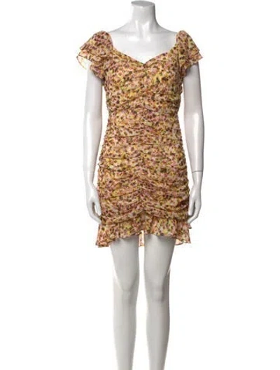 Pre-owned Astr Printed Mini Dress W/ Tags In Yellow
