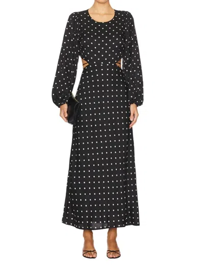 Astr Quinn Midi Dress In Black Cream