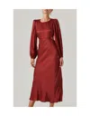 Astr Quinn Midi Dress In Brick