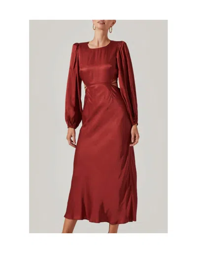 Astr Quinn Midi Dress In Brick