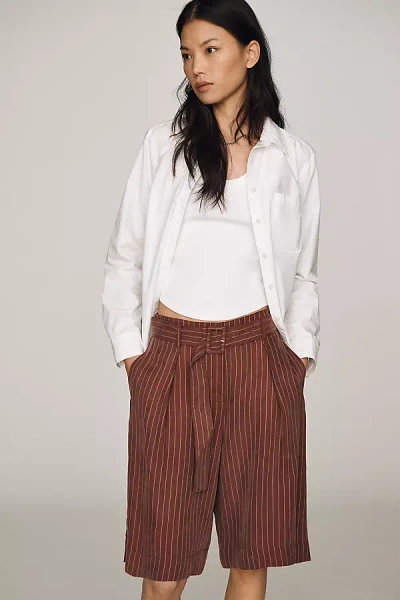 Astr Radley Long Shorts In Brown