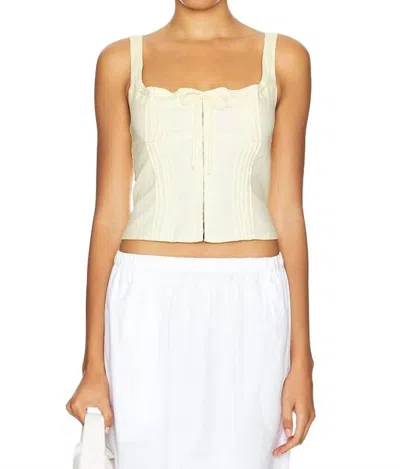 Astr Raeni Top In Lemon In White