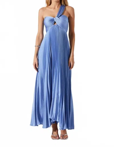 Astr Rasya Pleated Maxi Dress In Periwinkle In Blue