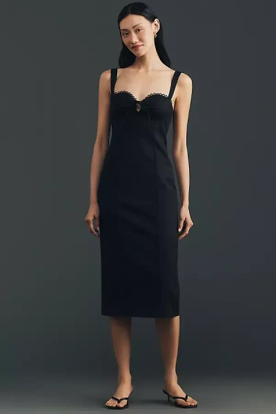 Astr Raziela Sweetheart Midi Dress In Black
