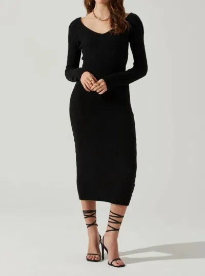 Astr Regina Sweater Dress In Black
