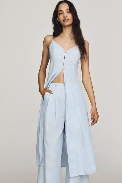 Astr Rena Cotton Tunic Top In Blue