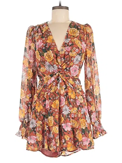 Pre-owned Astr Romper In Brown