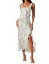 Astr The Label Rosalina Floral Side Slit Dress In Multi