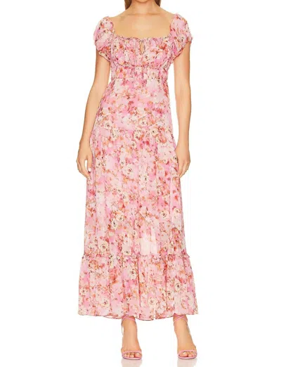Astr Roseline Floral Maxi Dress In Pink & Orange