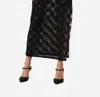 Astr Roux Sequin Lace Maxi Skirt In Black In Black