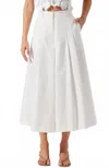 Astr The Label Rowen Pleated Cotton Culottes In White