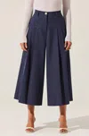 Astr Rowen Wide Leg Pants In Navy