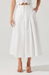 Astr The Label Rowen Pleated Cotton Culottes In White