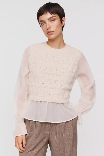 Astr Ruby Twofer Blouse In Neutral