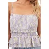 Astr Ruffle Smocked Peplum Cami Top In Purple In Purple