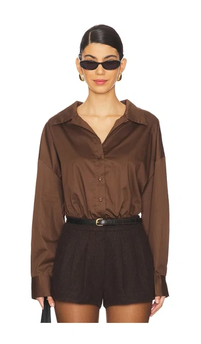Astr Sahana Bodysuit In Brown