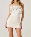 Astr Sarahi Strapless Ruffled Corset Top In White