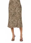 Astr Satin Aline Skirt In Leopard Print In Brown