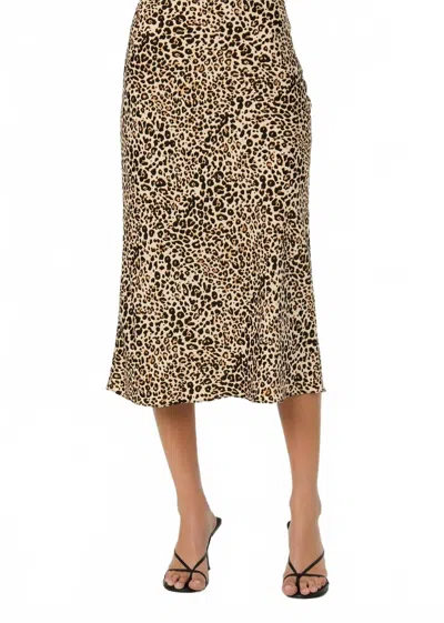 ASTR SATIN ALINE SKIRT IN LEOPARD PRINT
