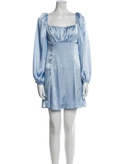 Pre-owned Astr Satin Mini Dress In Blue