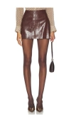 Astr The Label Savana Faux Leather Miniskirt In Brown