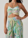 Astr Savine Top In Green Swirl In Green