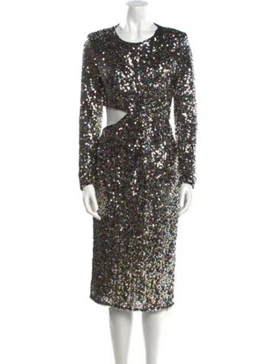 Pre-owned Astr Scoop Neck Knee-length Dress In Multi