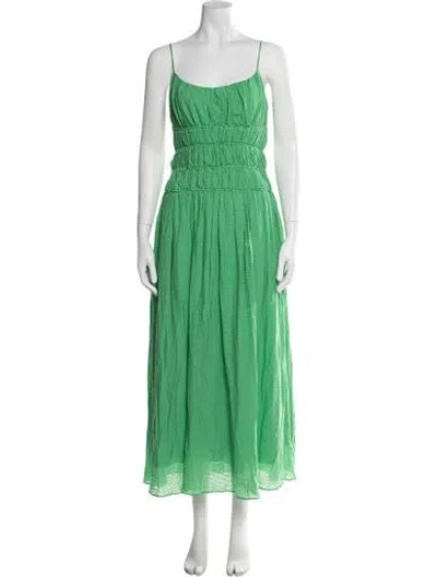 Pre-owned Astr Scoop Neck Long Dress In Green