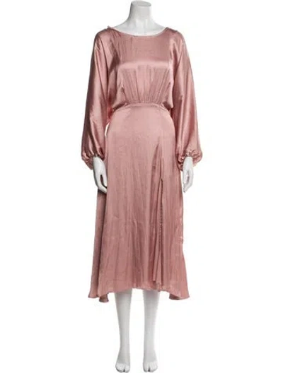 Pre-owned Astr Scoop Neck Long Dress In Pink