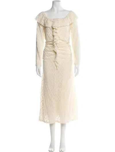 Pre-owned Astr Scoop Neck Long Dress W/ Tags In Neutral