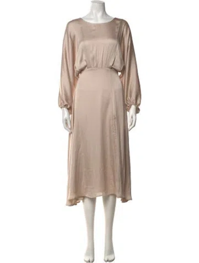 Pre-owned Astr Scoop Neck Midi Length Dress In Neutrals