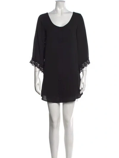 Pre-owned Astr Scoop Neck Mini Dress In Black
