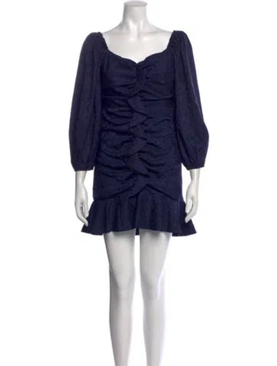 Pre-owned Astr Scoop Neck Mini Dress In Blue