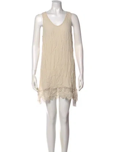 Pre-owned Astr Scoop Neck Mini Dress In Neutral