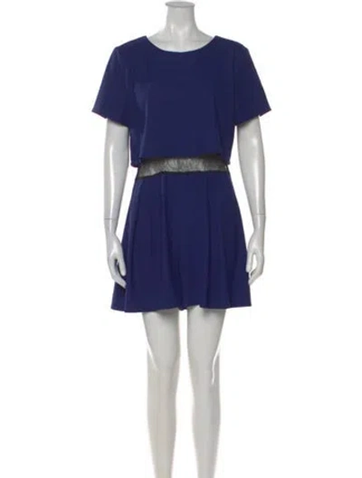 Pre-owned Astr Scoop Neck Romper In Blue