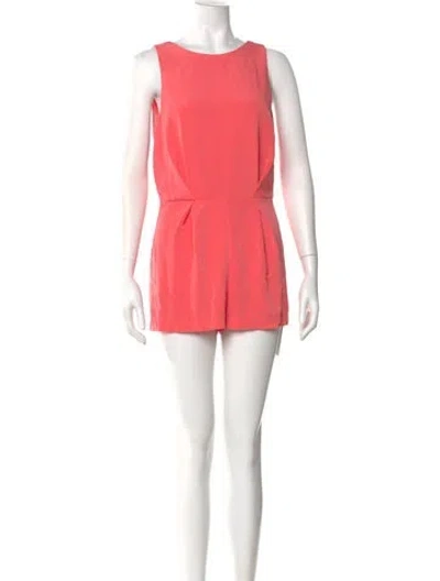 Pre-owned Astr Scoop Neck Romper In Orange